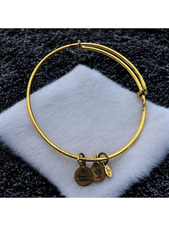 Alex and Ani Jewelry - Alex and Ani Bangle Charm Bracelet Goldtone infused +Energy Technology Flower